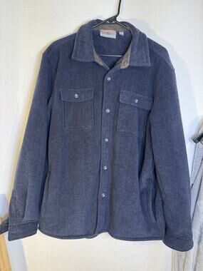 Rugged Elements Men's Sweater Fleece Over Shirt Shacket Navy Blue Sz LARGE